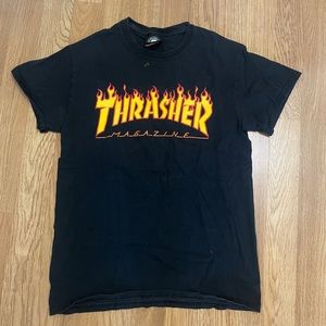 Thrasher Skater Tshirt Tee Shirt Unisex Black Size S